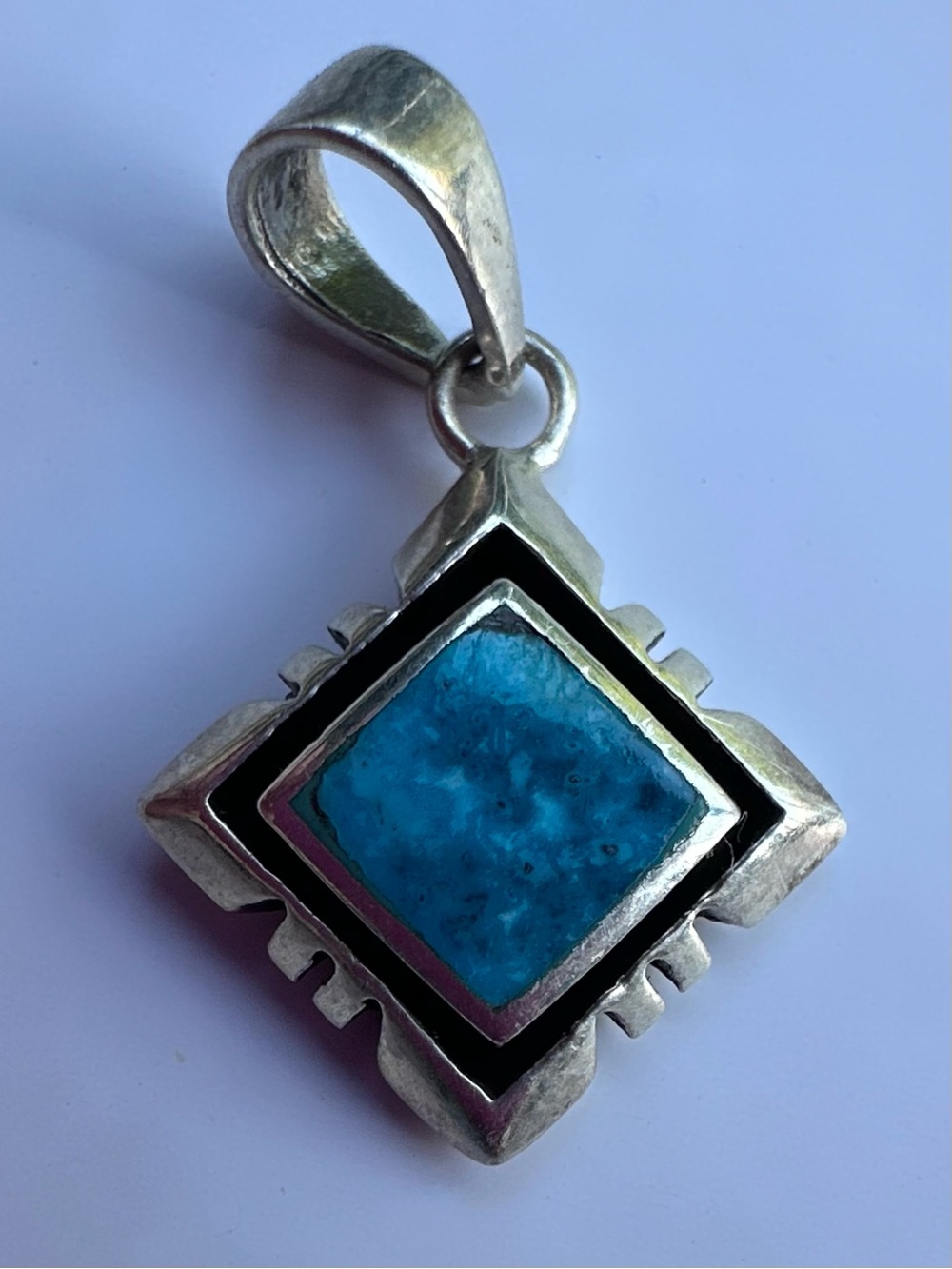 Sterling Silver and Genuine Turquoise Pendant